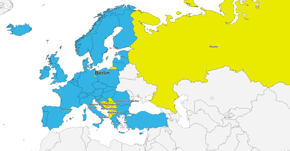 Map of the members of the Bologna Process at the Berlin Ministerial Conference